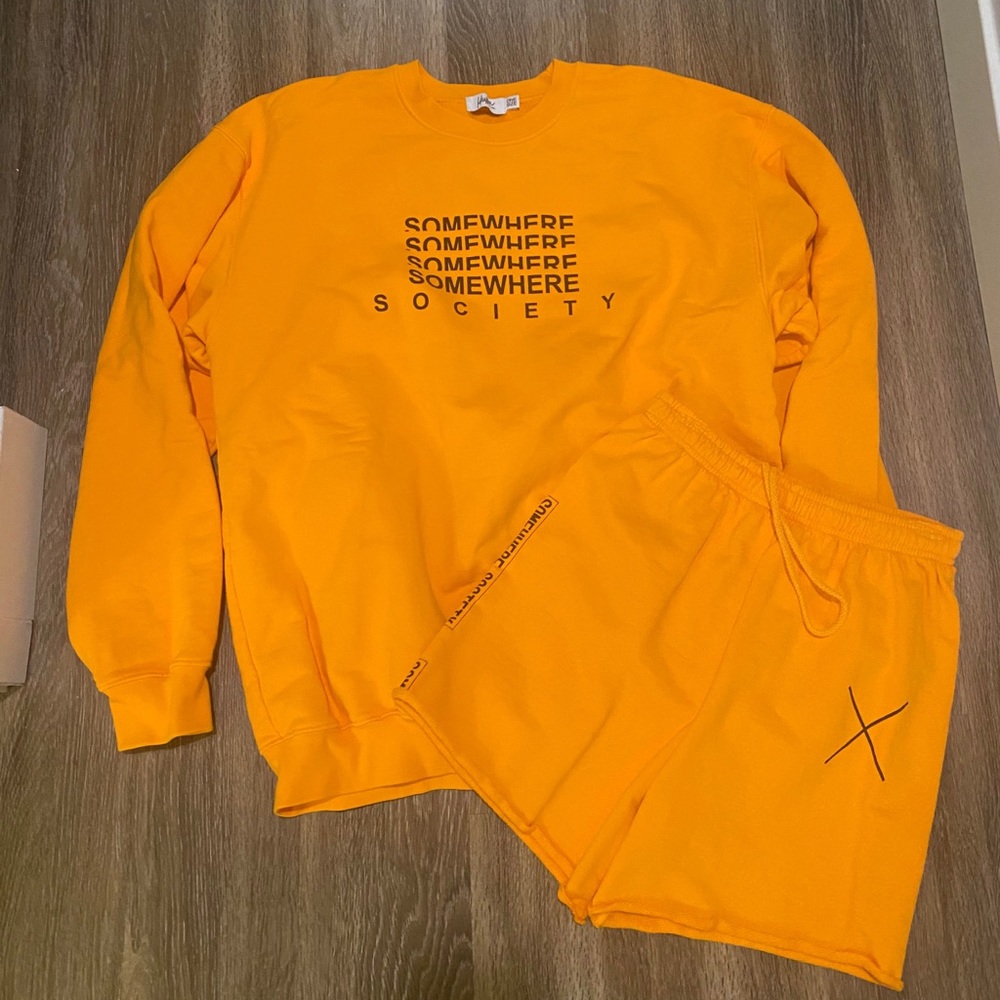 The Mayfair Group Somewhere Society crewneck & sweatshorts